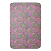 Roze & groene William Morris bloemmotief Acanthus Badmat (Voorkant Verticaal)