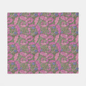 Roze & groene William Morris bloemmotief Acanthus Fleece Deken (Voorkant (Horizontaal))