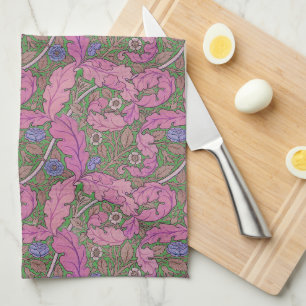 Roze & groene William Morris bloemmotief Acanthus Theedoek