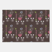 Roze Groene Witte Harten Baby shower Inpakpapier Vel (Voorkant 2)