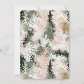 Roze Groene Witte Kerstbomen Trouwen Kaart (Achterkant)