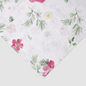 Roze, groene, witte Waterverf bloemen voor kerstmi Tissuepapier (Detail)