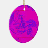 roze/groene zeemeermin keramisch ornament (Rechts)
