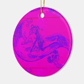 roze/groene zeemeermin keramisch ornament (Links)