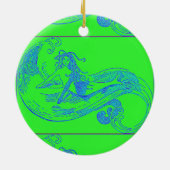 roze/groene zeemeermin keramisch ornament (Achterkant)