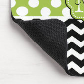 Roze groene zwarte Stippen Damask Personalized Mou Muismat (Hoek)