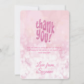 Roze Groot Dank u Verjaardagsfeestje Bedankt Kaart (Achterkant)
