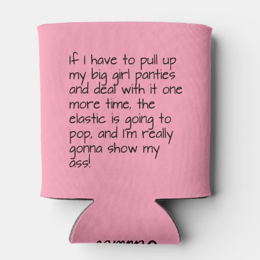 Roze Groot Meisje Panties Gezegde Naam Gepersonali Blikjeskoeler (Achterkant)