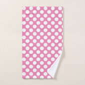 Roze: Groot wit Polka Dot Patroon Bad Handdoek (Handdoek)