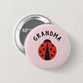 Roze grootmaknop voor ladybug-baby shower ronde button 5,7 cm (Voorkant /achterkant)