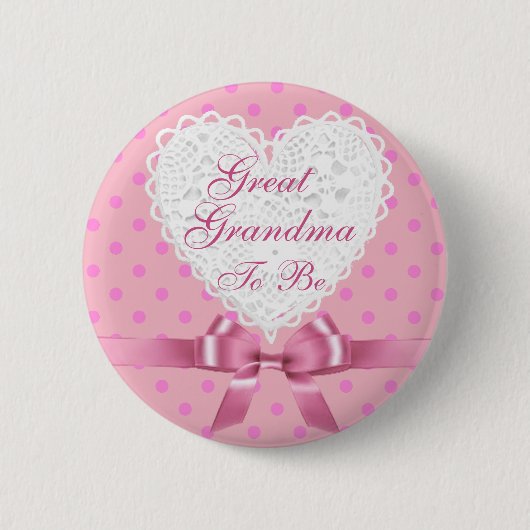 Roze grootmoeder als Baby shower Button (Voorkant)