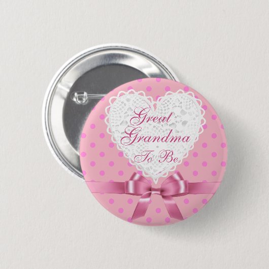 Roze grootmoeder als Baby shower Button (Voorkant /achterkant)