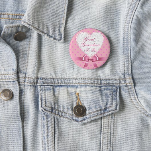Roze grootmoeder als Baby shower Button (In situ)