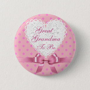 Roze grootmoeder als Baby shower Button