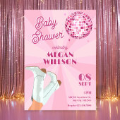 Roze groovy boots discobal baby shower kaart