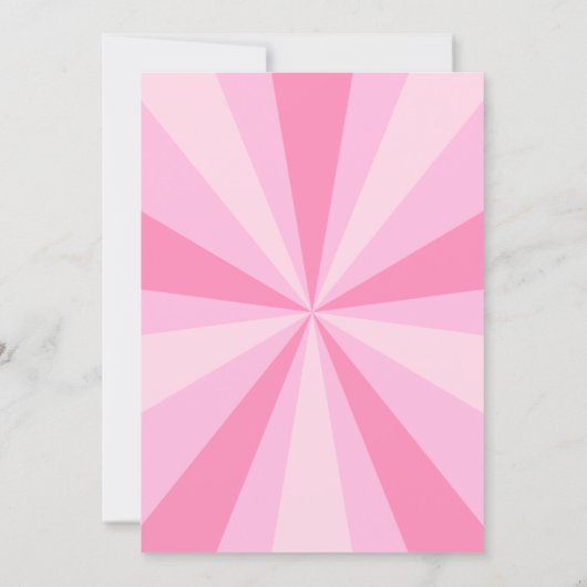 Roze groovy boots discobal baby shower kaart (Achterkant)