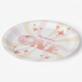 Roze Groovy Disco Dancing Queen Eerste Verjaardag Papieren Bordje (Gekanteld)