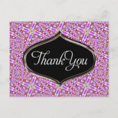 Roze Groovy Disco Pattern Dank u Briefkaart (Voorkant)