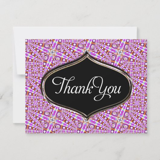 Roze Groovy Disco Pattern Hartelijk dank Kaart (Voorkant)