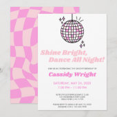 Roze Groovy Disco Verjaardag Kaart (Voorkant / Achterkant)