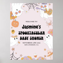 Roze Groovy Ghost Baby shower Welkomstteken