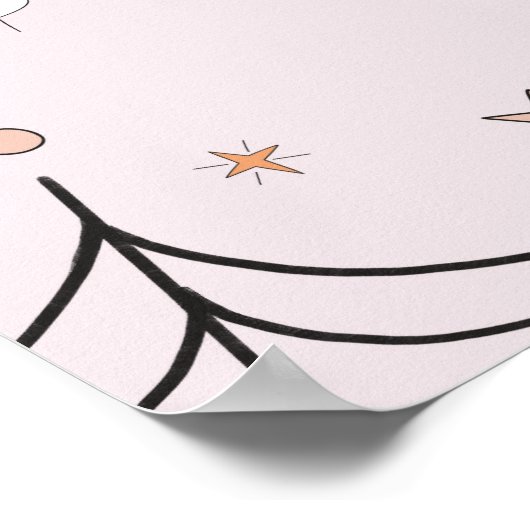 Roze Groovy Ghost Birthday Welcome Sign Poster (Hoek)