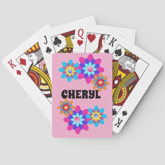 ROZE GROOVY HIPPIE AANGEPASTE SPEELKAARTEN (Achterkant)