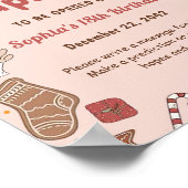 Roze Groovy Hippie Kerstmis Santa Time Capsule Poster (Hoek)