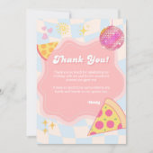 Roze Groovy Pizza Feest Dankkaart Bedankkaart (Voorkant)