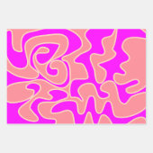 Roze Groovy Retro Fluid Art Uniek Inpakpapier Vel (Voorkant)