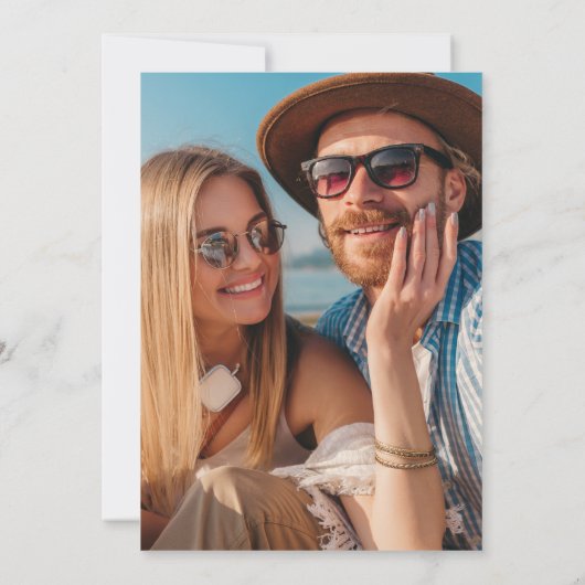 Roze Groovy Trendy Moderne Disco Hart Foto Save The Date (Achterkant)