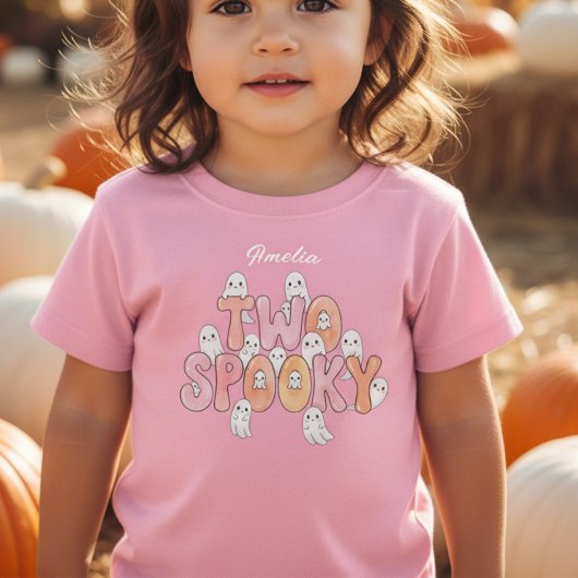 Roze Groovy Two Spooky Meisje 2e Verjaardag Geest