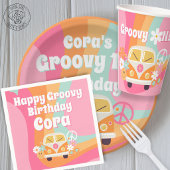 Roze Groovy Verjaardag Servet