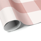 Roze Grote Buffalo Gingham Plaid Cadeaupapier (Rol Hoek)