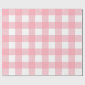 Roze Grote Gingham geruite cheques Cadeaupapier (Vlak)