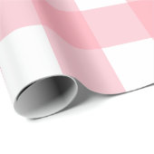 Roze Grote Gingham geruite cheques Cadeaupapier (Rol Hoek)