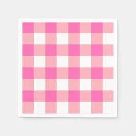Roze Grote Gingham geruite cheques Servet