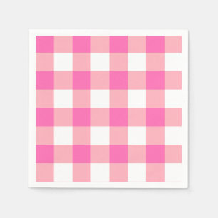 Roze Grote Gingham geruite cheques Servet