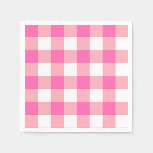 Roze Grote Gingham geruite cheques Servet (Voorkant)