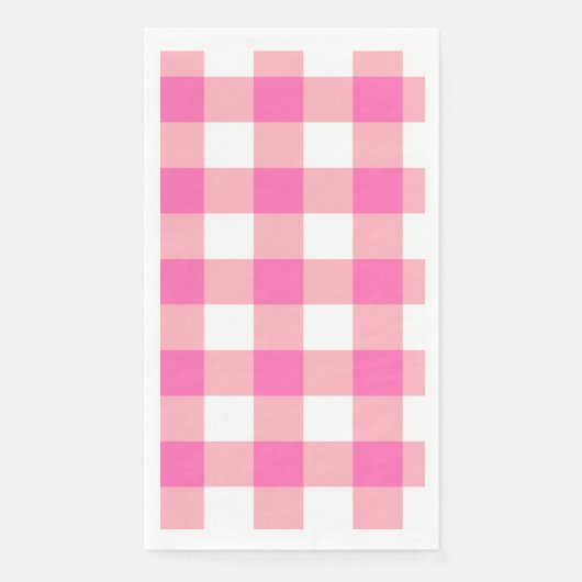 Roze Grote Gingham geruite cheques Servet (Voorkant)