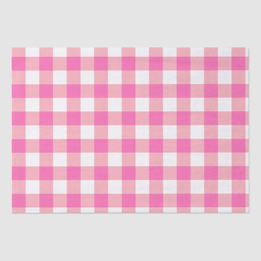 Roze Grote Gingham geruite cheques Tissuepapier (Voorkant)