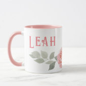 Roze grote letters naam mok Waterverf (Links)