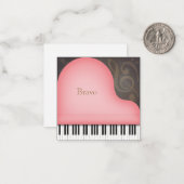 Roze Grote Piano Custom Mini Notitiekaartje (Voorkant / Achterkant in situ)