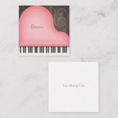 Roze Grote Piano Custom Mini Notitiekaartje (Voorkant / Achterkant)