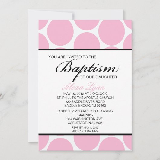 Roze grote polaire dot meisjes kaart (Voorkant)