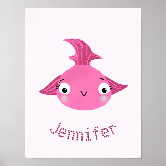 Roze grote vis poster (Voorkant)