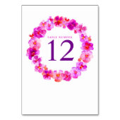 Roze grote waterverf bloemetjes kaart (Voorkant)