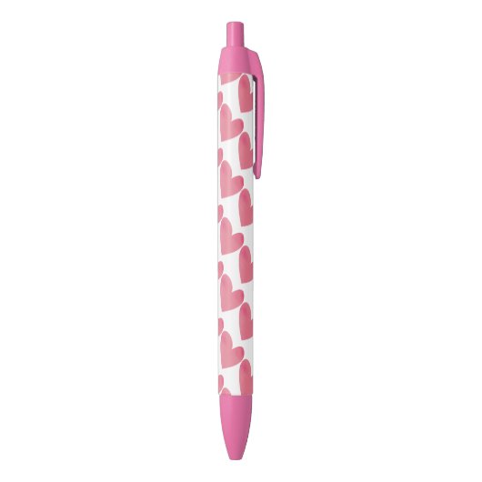 Roze Grote Waterverf Harten Valentijnse Zwarte Inkt Pen (Achterkant (Verticaal))