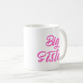 Roze Grote Zuster Typografie Koffiemok (Voorkant rechts)