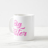 Roze Grote Zuster Typografie Koffiemok (Voorkant links)